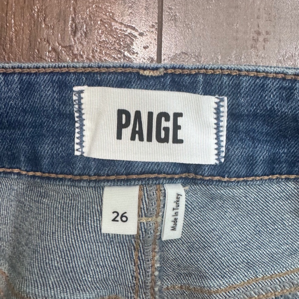 PAIGE Anessa 31 High Rise Wide Leg Utility Pocket Jeans Size 26 Blue Full Length - Picture 3 of 12